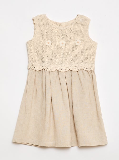 Robe sans manches avec haut en crochet - Kiabi