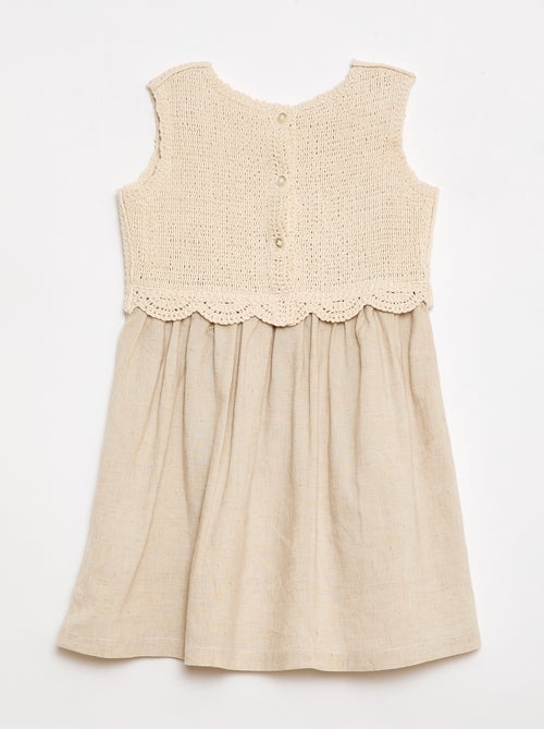 Robe sans manches avec haut en crochet - Kiabi