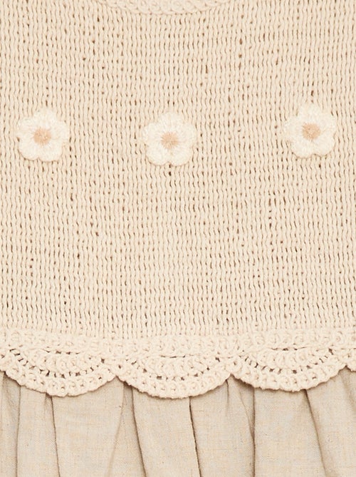 Robe sans manches avec haut en crochet - Kiabi