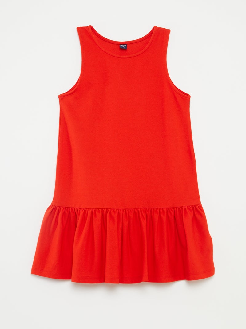 Robe sans manches avec volants ROUGE - Kiabi
