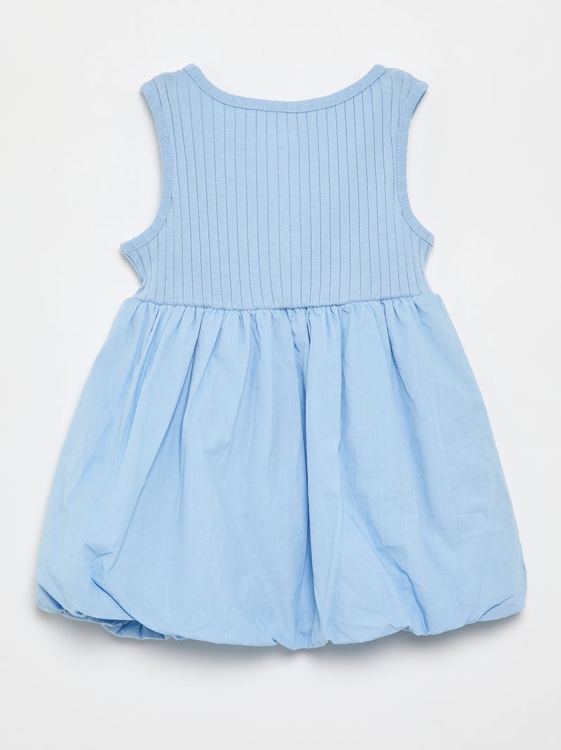 Robe sans manches bi-matière Bleu - Kiabi