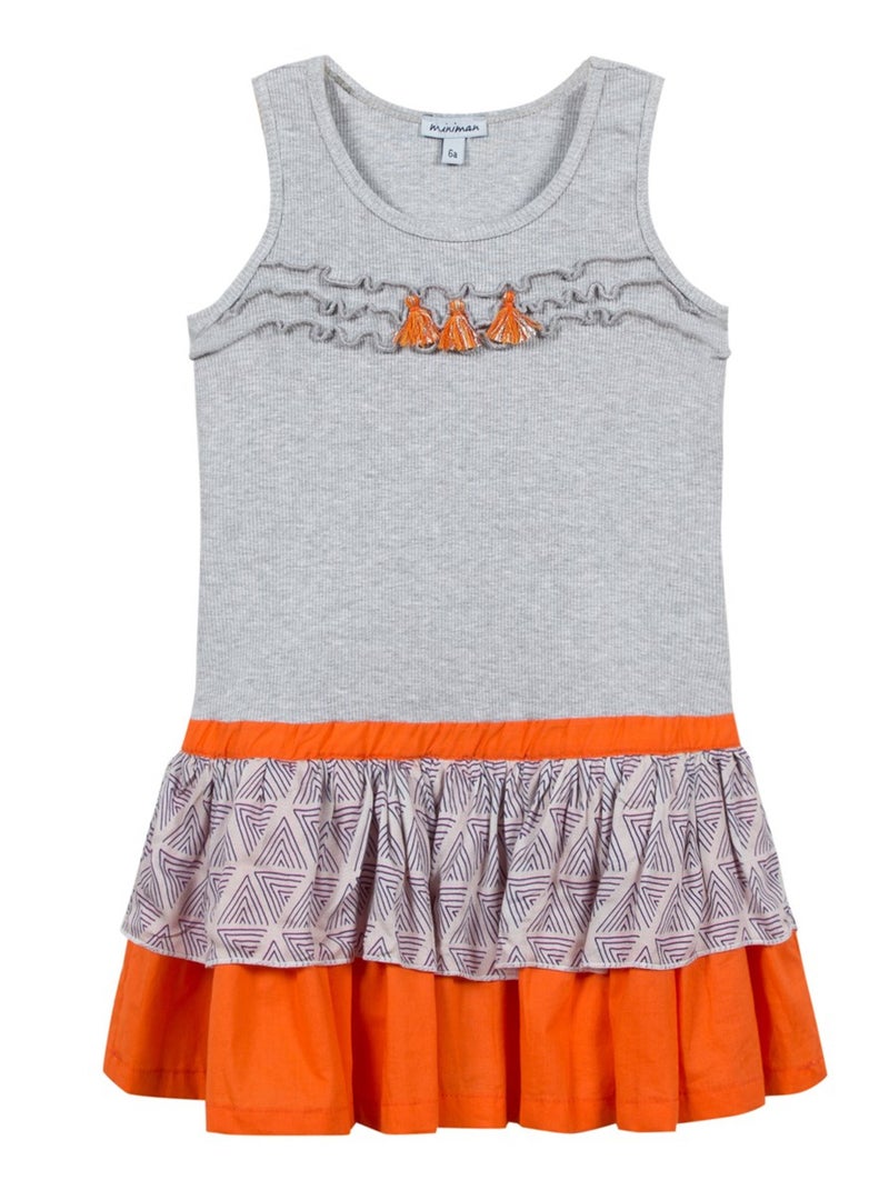Robe Sinequanone Bi-matières Coton Et Lin Sans Manches - Taille 42 (Caramel)