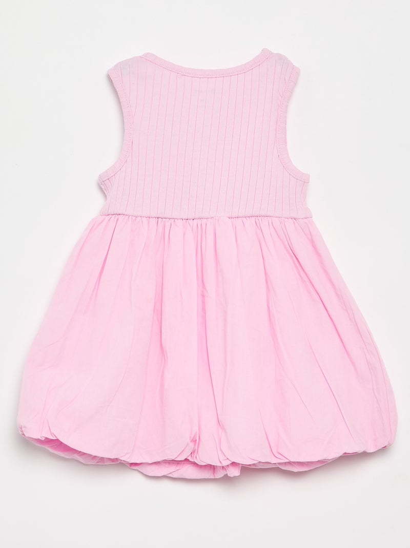 Robe sans manches bi-matière Rose - Kiabi