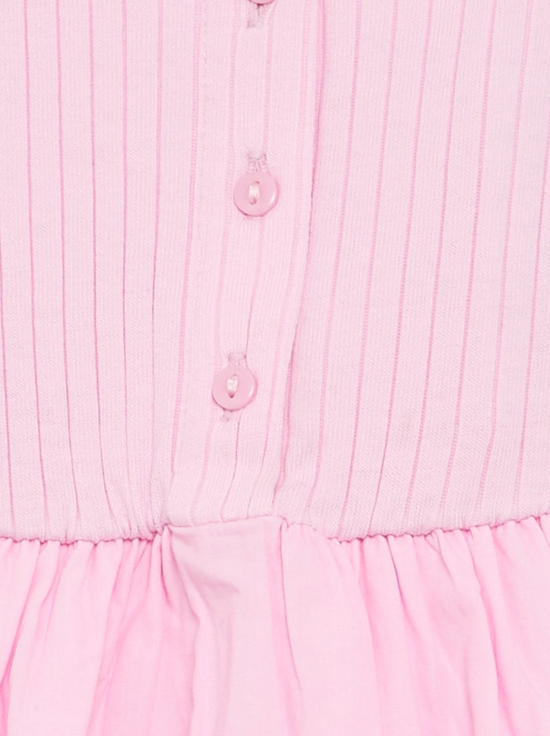 Robe sans manches bi-matière Rose - Kiabi