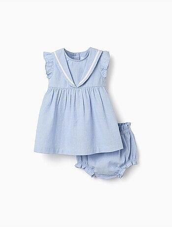 Robe sans manches + bloomer en coton