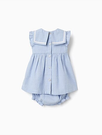 Robe sans manches + bloomer en coton
