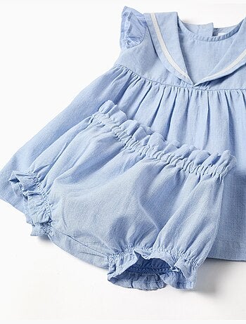 Robe sans manches + bloomer en coton