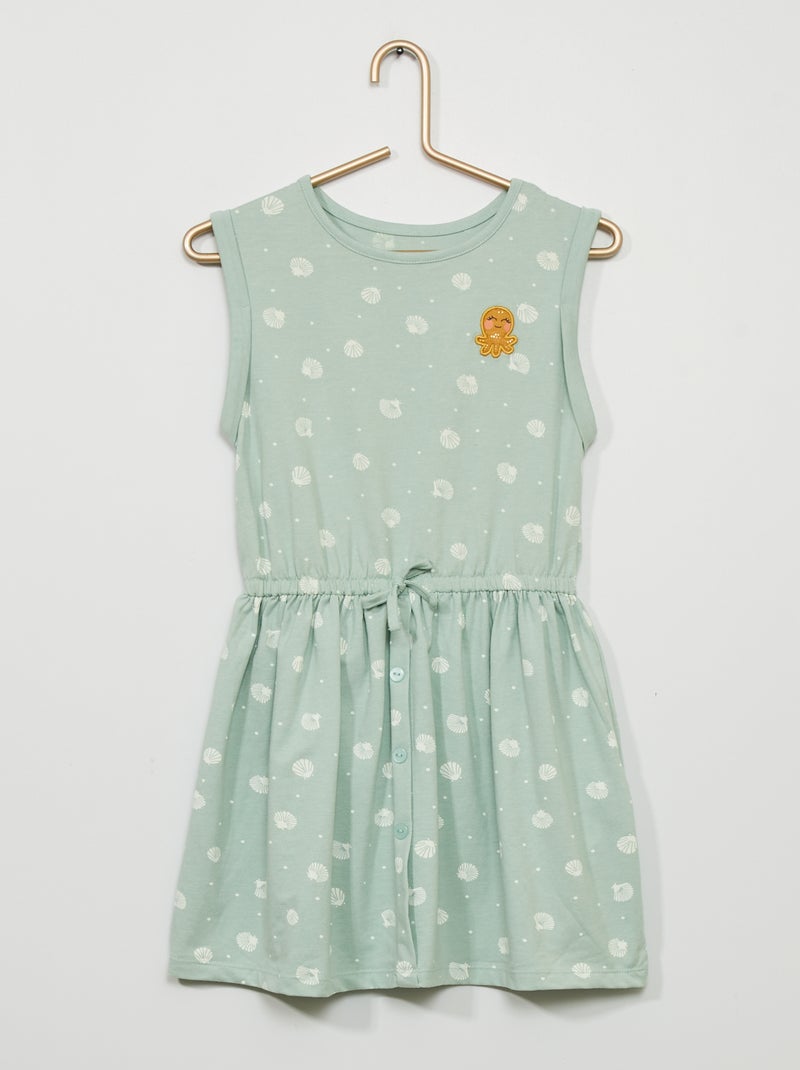 Robe sans manches boutonnéé Bleu - Kiabi
