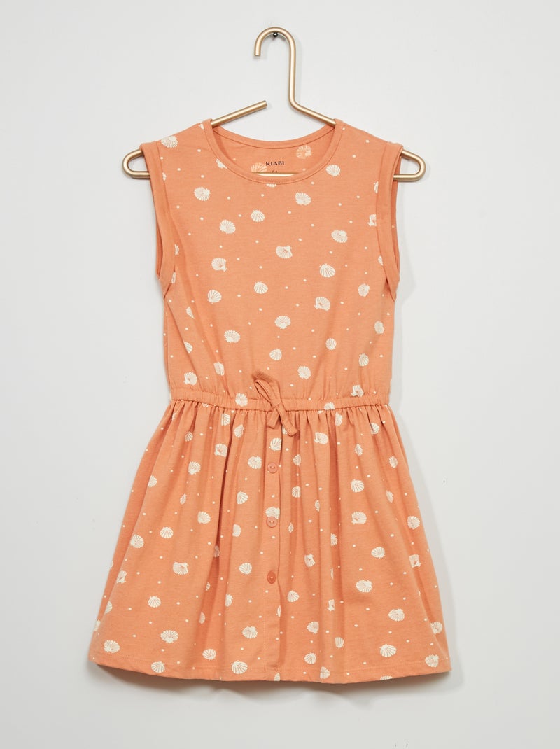 Robe sans manches boutonnéé Rose - Kiabi
