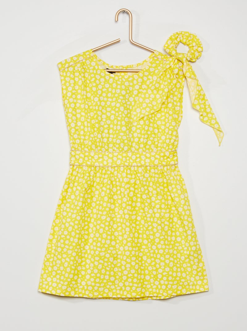 Robe sans manches + chouchou jaune - Kiabi