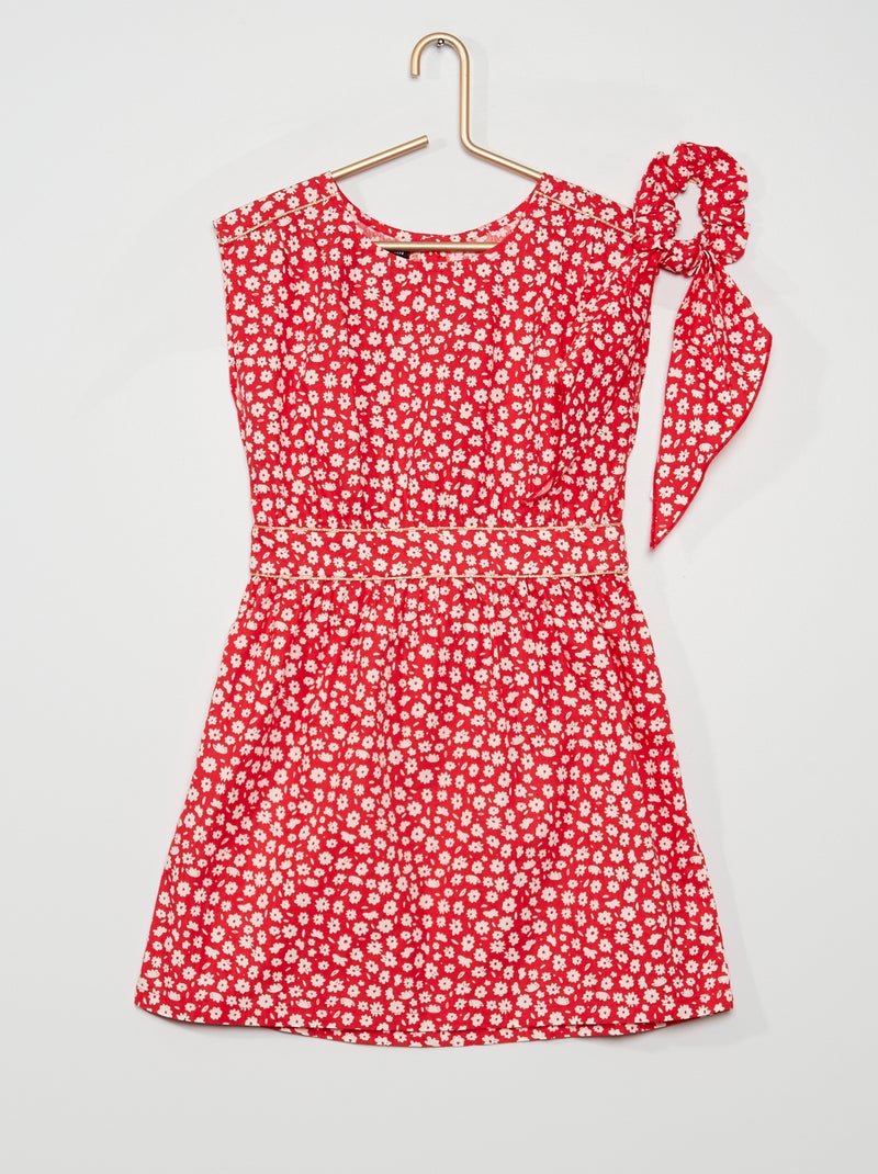 Robe sans manches + chouchou rouge - Kiabi