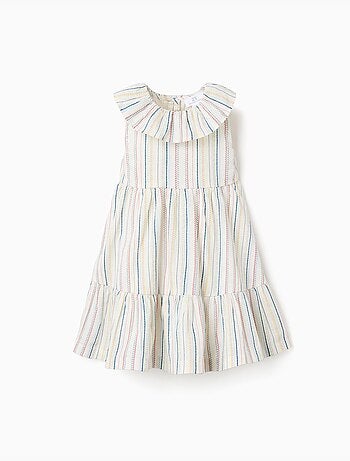 Robe sans manches en coton à rayures ethniques B&S