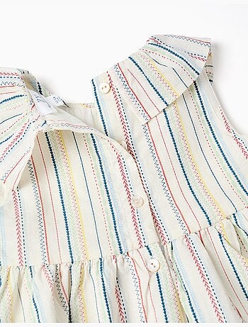 Robe sans manches en coton à rayures ethniques B&S