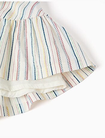 Robe sans manches en coton à rayures ethniques B&S
