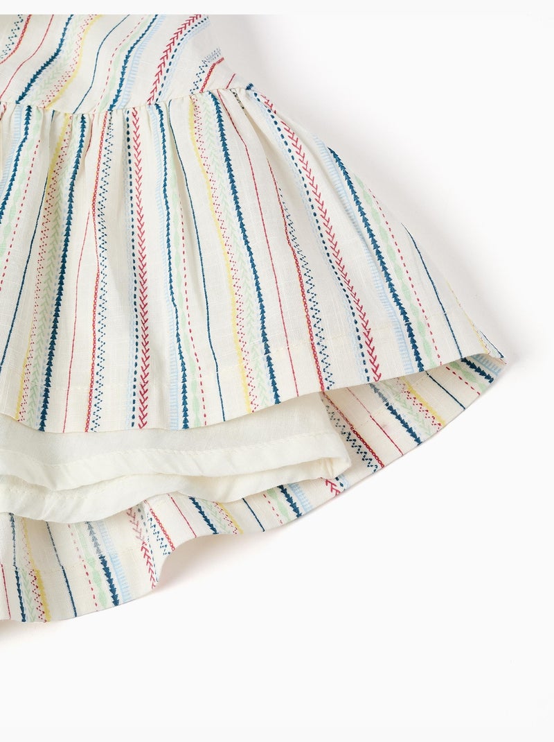 Robe sans manches en coton à rayures ethniques B&S Blanc - Kiabi