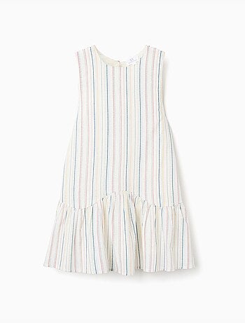 Robe sans manches en coton à rayures ethniques B&S
