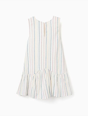 Robe sans manches en coton à rayures ethniques B&S