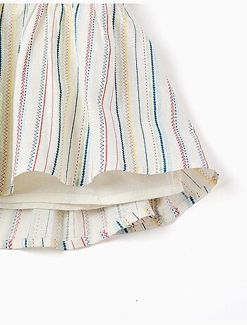 Robe sans manches en coton à rayures ethniques B&S