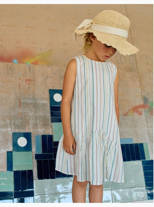 Robe sans manches en coton à rayures ethniques B&S - Kiabi