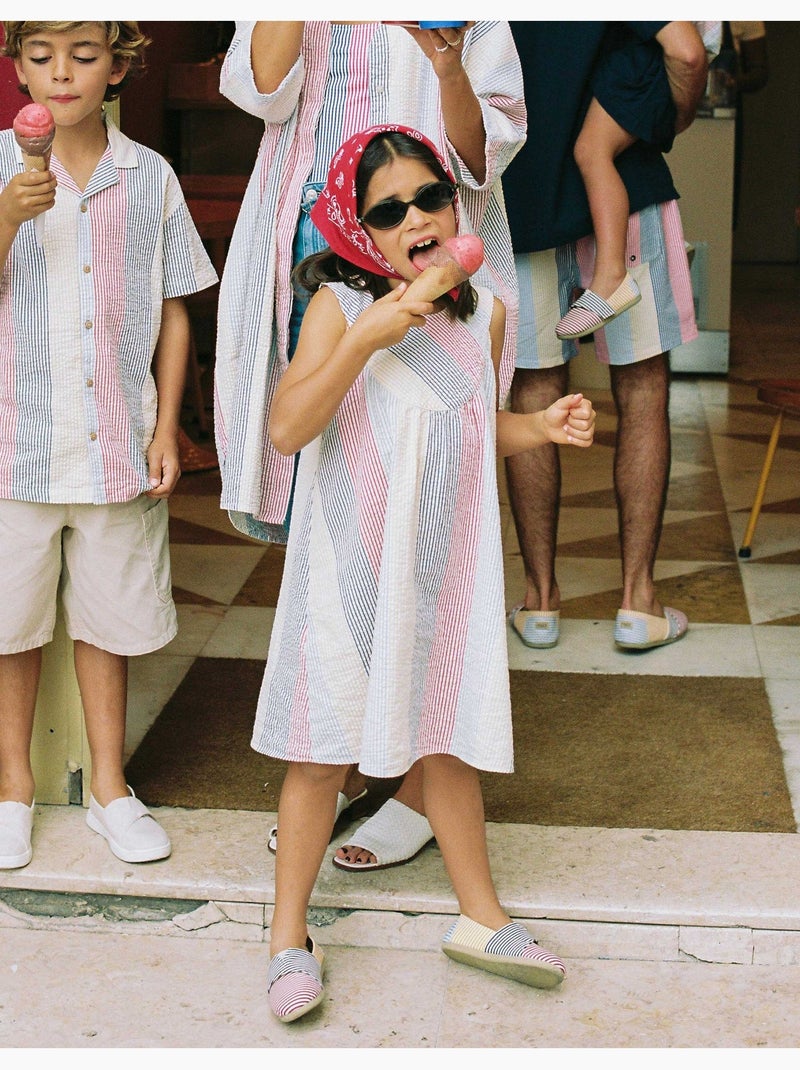 Robe sans manches en coton à rayures You&Me Rouge - Kiabi