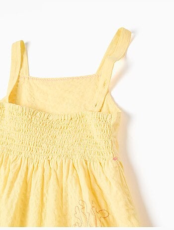 Robe sans manches en coton avec algues brodées