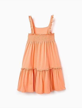 Robe sans manches en coton avec bretelles à volants