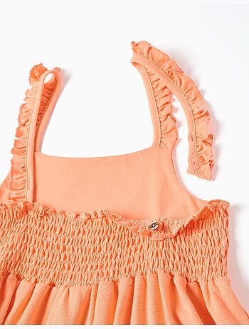 Robe sans manches en coton avec bretelles à volants