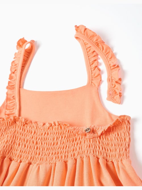 Robe sans manches en coton avec bretelles à volants - Kiabi