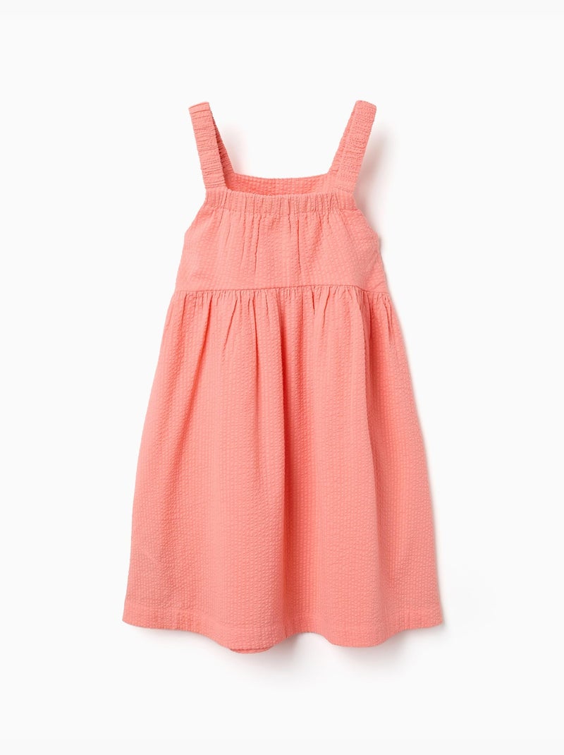 Robe sans manches en coton avec bretelles élastiques Orange corail - Kiabi