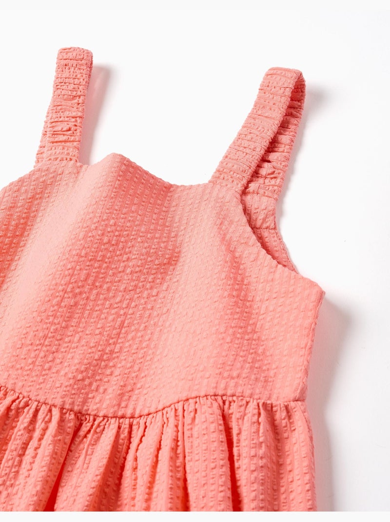 Robe sans manches en coton avec bretelles élastiques Orange corail - Kiabi