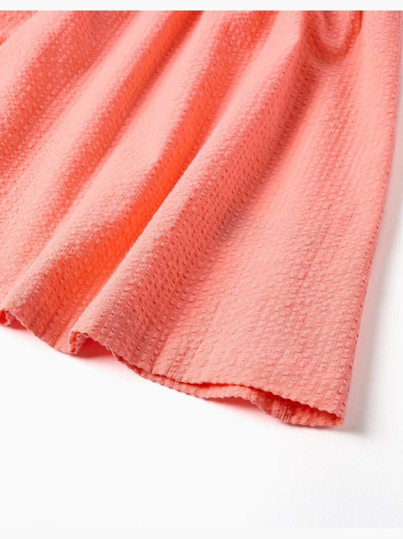 Robe sans manches en coton avec bretelles élastiques Orange corail - Kiabi