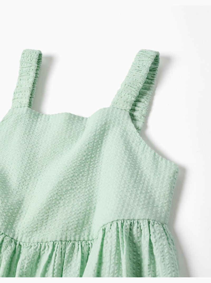 Robe sans manches en coton avec bretelles élastiques Vert clair - Kiabi