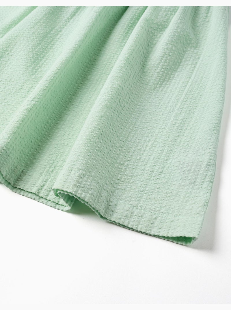 Robe sans manches en coton avec bretelles élastiques Vert clair - Kiabi