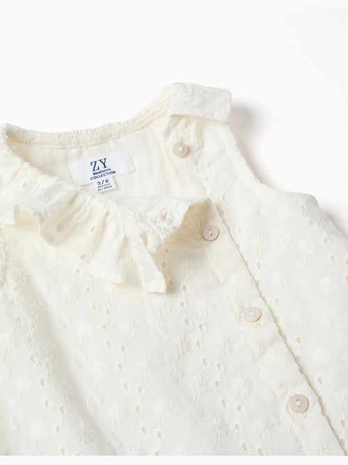 Robe sans manches en coton avec broderie anglaise - Kiabi