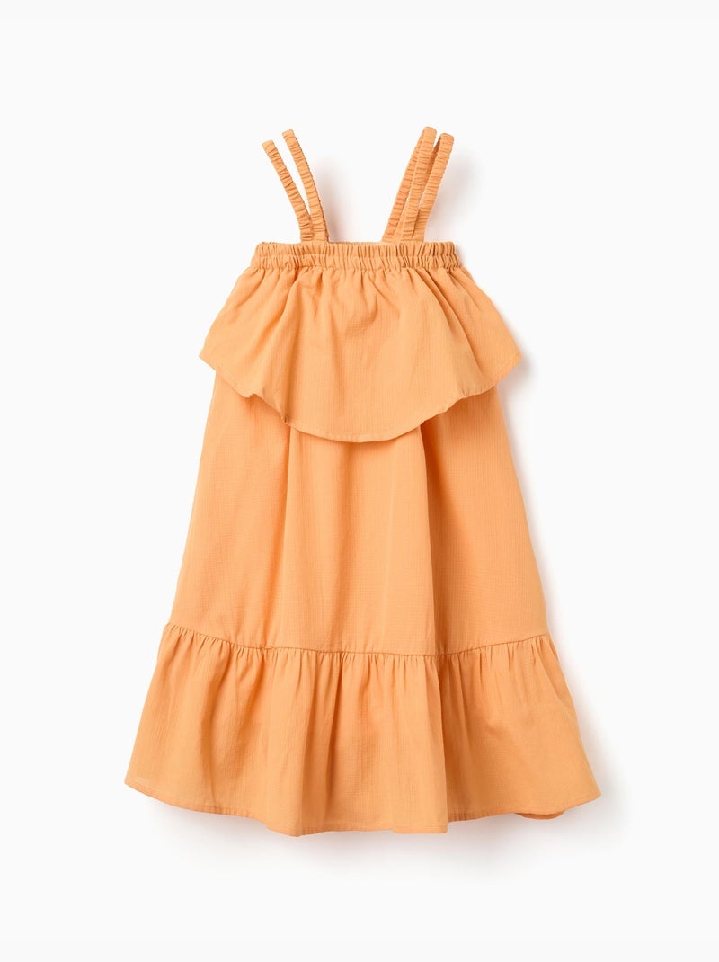 Robe sans manches en coton avec doublure Jaune foncé - Kiabi