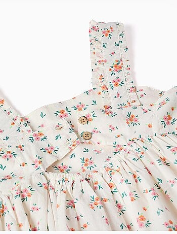 Robe sans manches en coton avec motif floral