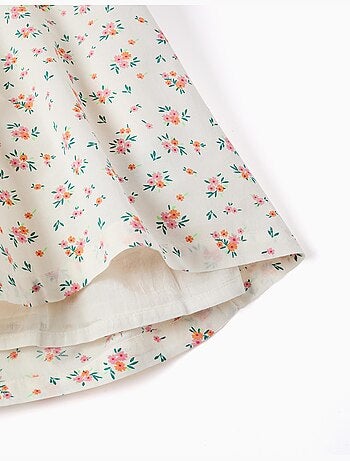 Robe sans manches en coton avec motif floral