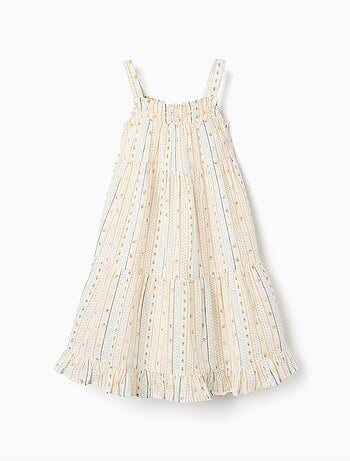 Robe sans manches en coton avec motif floral