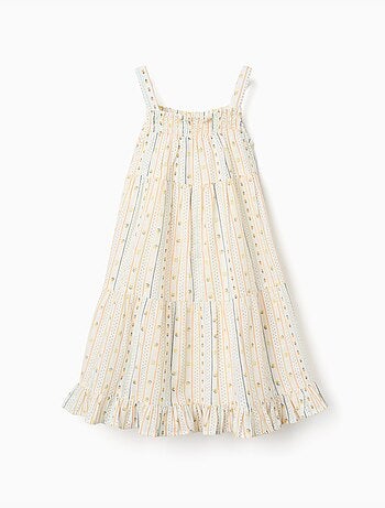 Robe sans manches en coton avec motif floral