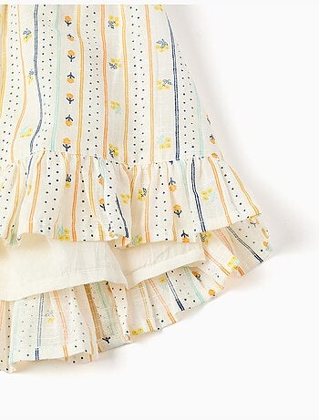 Robe sans manches en coton avec motif floral