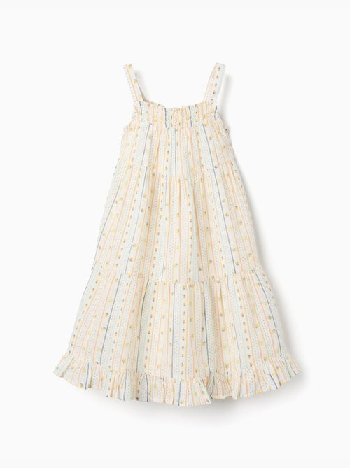 Robe sans manches en coton avec motif floral - Kiabi