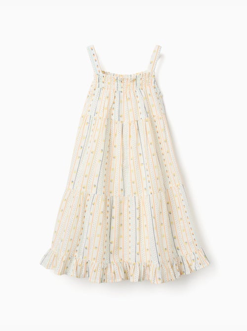 Robe sans manches en coton avec motif floral - Kiabi