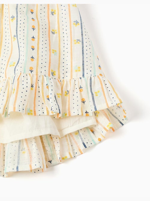 Robe sans manches en coton avec motif floral - Kiabi