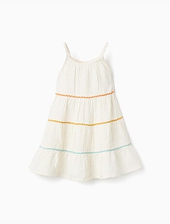 Robe sans manches en coton avec volants