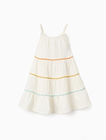 Robe sans manches en coton avec volants