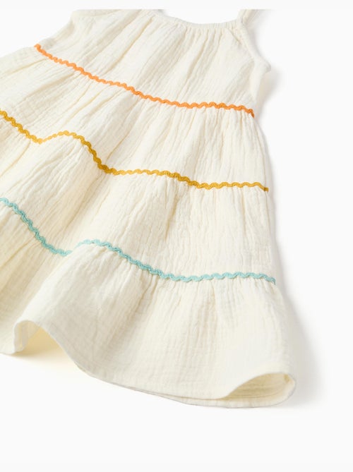 Robe sans manches en coton avec volants - Kiabi