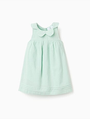 Robe sans manches en coton et lin