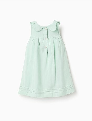 Robe sans manches en coton et lin
