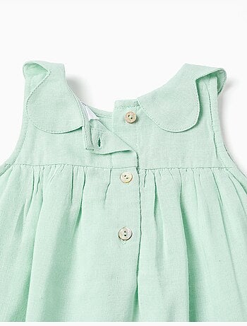 Robe sans manches en coton et lin