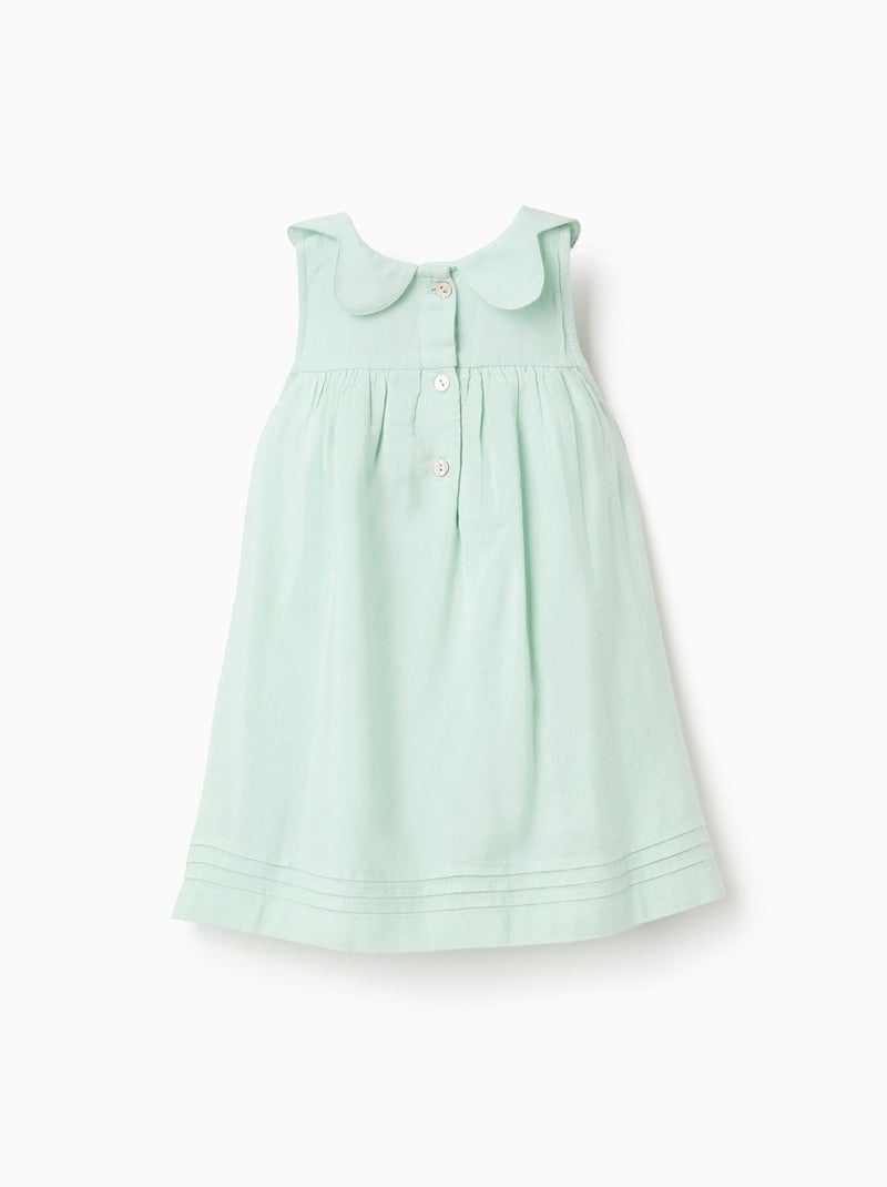 Robe sans manches en coton et lin Vert clair - Kiabi